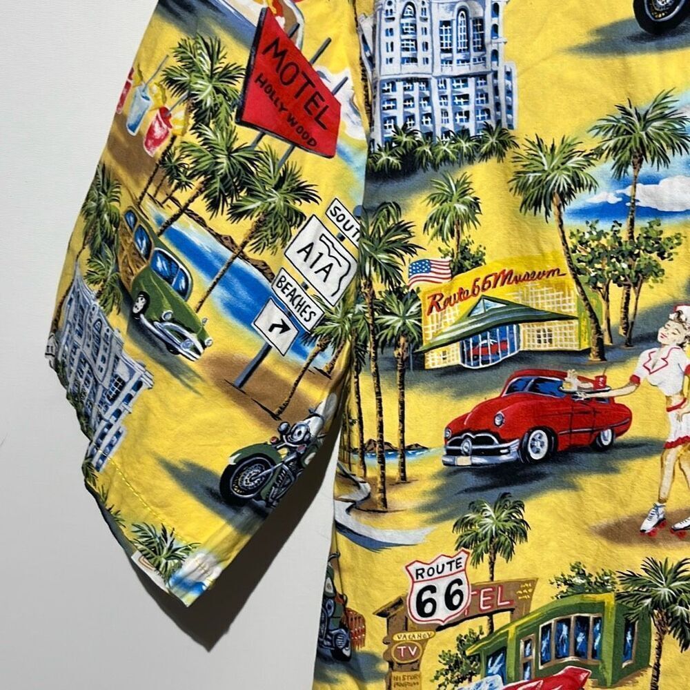 Aloha Republic Men's Multicolor Route 66 Memories Button Up Shirt Size XL - Picture 5 of 10